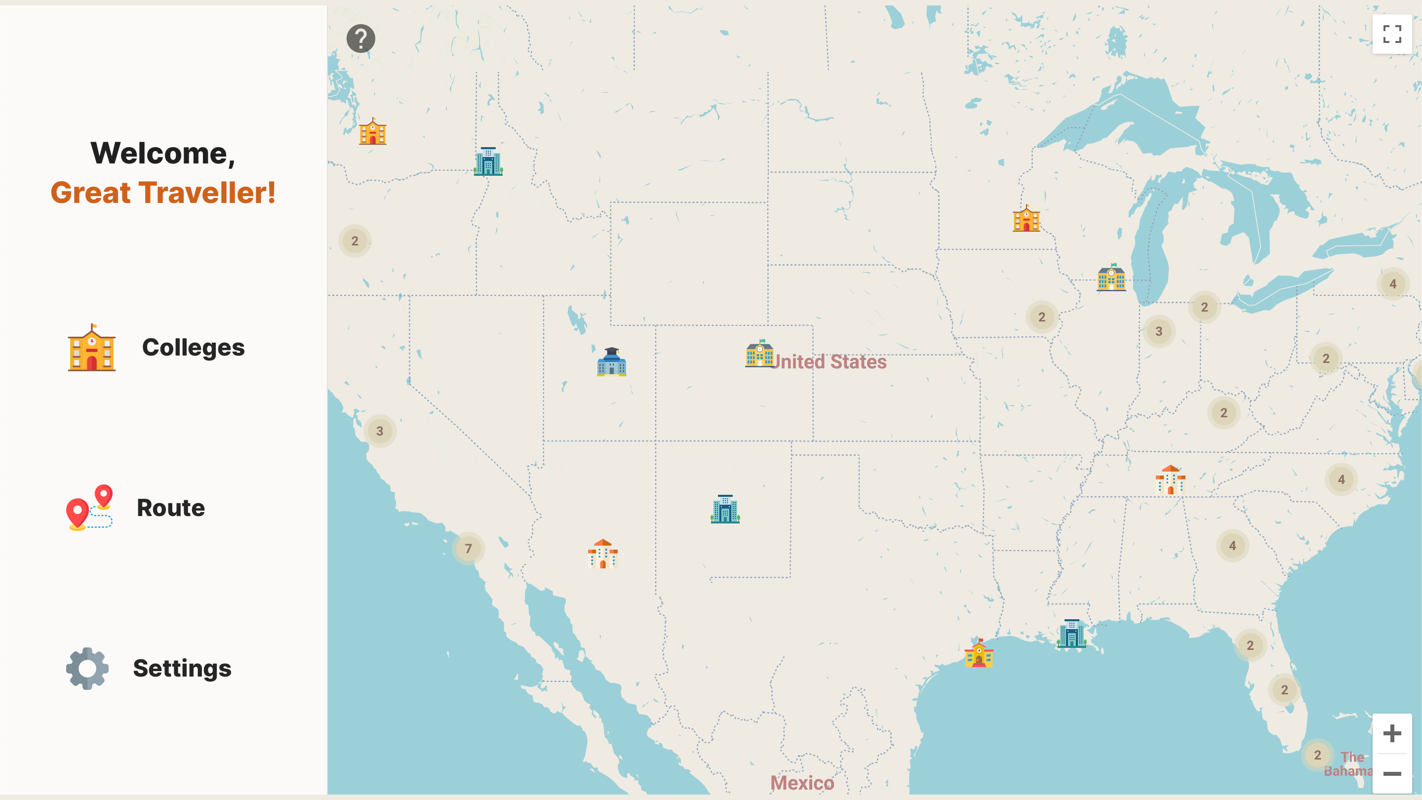 College Visit Planner